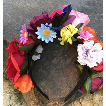 DreamLily Flower Crown Floral Headband Party Costume Day of the dead Headpiece NC12 (Mexican Crown)