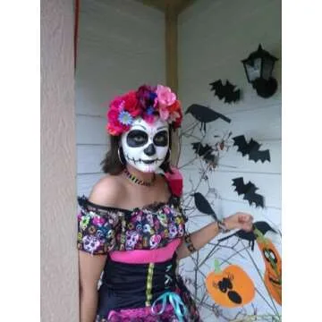 DreamLily Flower Crown Floral Headband Party Costume Day of the dead Headpiece NC12 (Mexican Crown)