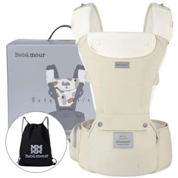 Bebamour Baby Carrier | Safety-Certified Hip Seat for Newborns to Toddlers