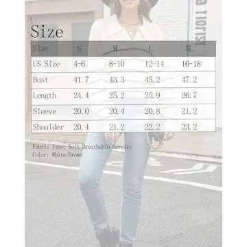 ULLECICE Womens Sweaters 2024 Fall Casual Long Sleeve V Neck Lightweight Pullover Tops Striped Cropped Fashion Blouses White