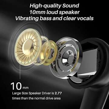 TOZO G1 Wireless Earbuds Bluetooth 5.3 Headphones with 45ms Ultra Low-Latency and Cool Breathing Light Ergonomic Design Gaming Deep Bass Music Mode Headset Built-in Micro Stereo Sound Black