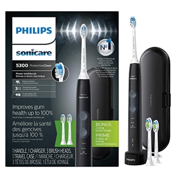 Philips Sonicare ProtectiveClean 5300 Rechargeable Electric Toothbrush - Plaque Control with Pressur...