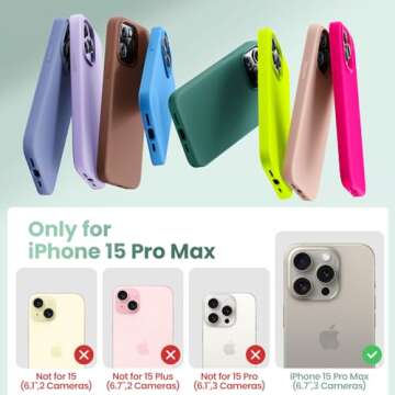 Cordking Designed for iPhone 15 Pro Max Case, Silicone Ultra Slim Shockproof Phone Case with [Soft A...