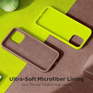 Cordking Designed for iPhone 15 Pro Max Case, Silicone Ultra Slim Shockproof Phone Case with [Soft Anti-Scratch Microfiber Lining], 6.7 inch, Light Brown