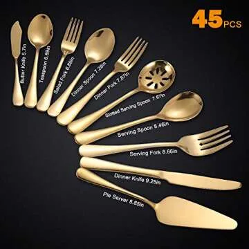 Elegant 45-Piece CIYOUTTO Flatware Set (Gold)