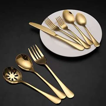Elegant 45-Piece CIYOUTTO Flatware Set (Gold)