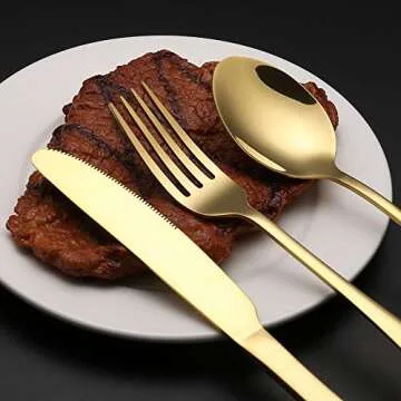 Elegant 45-Piece CIYOUTTO Flatware Set (Gold)