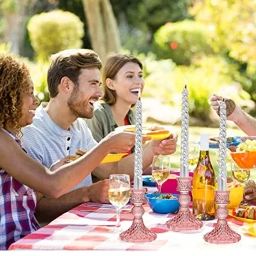 IYOUYA Glass Taper Candle Holders - 12Pcs for Any Occasion