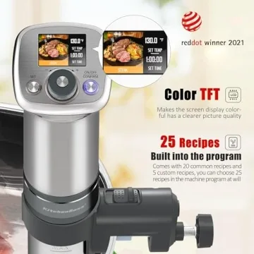 KitchenBoss G320 Sous Vide Cooker Ultra-Quiet Waterproof Design