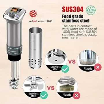 KitchenBoss G320 Sous Vide Cooker Ultra-Quiet Waterproof Design