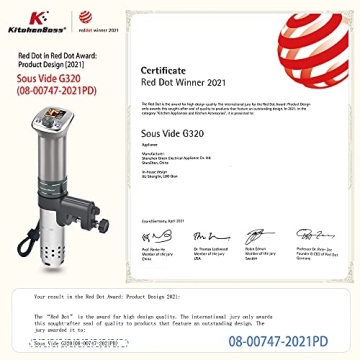 KitchenBoss G320 Sous Vide Cooker Ultra-Quiet Waterproof Design