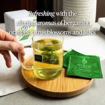 Rishi Tea Earl Japanese Green Tea with Bergamot - Organic & Low Caffeine Sachet Bags - 15 Count (Pack of 1)