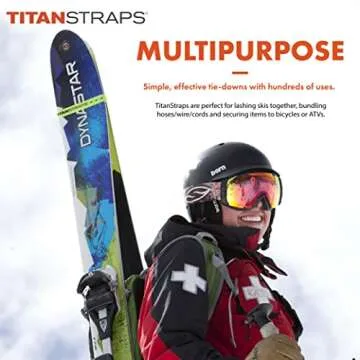 Titan Utility Straps – Safety Strap Set to Secure Splits, Cargo Bikes, Garden Hoses, Wood Working Projects, 60lb. Working Load, 09"/14"/18"/25" Length, 09" Green/14 Blue/18 Yellow/25 Orange, 4-Pack