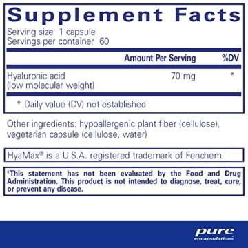 Pure Encapsulations Hyaluronic Acid - Skin & Joint Health Supplement - Vegan, Gluten-Free & Non-GMO ...