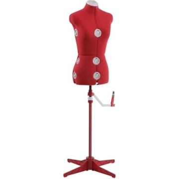 SINGER Adjustable Red Dress Form for Sizes 4-10