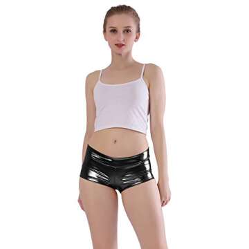 Kepblom Women's Shiny Metallic Booty Dance Shorts - Sexy, Comfortable Hot Pants