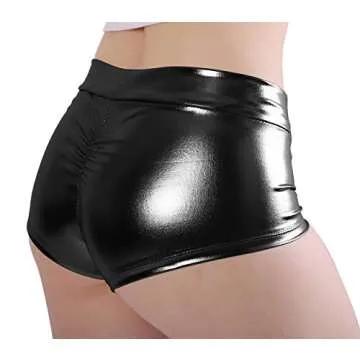 Kepblom Shiny Metallic Booty Dance Shorts for Women