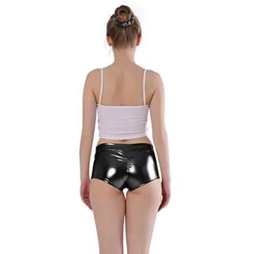 Kepblom Shiny Metallic Booty Dance Shorts for Women