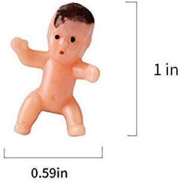 Golden Pearl Mini Plastic Babies - Baby Shower Decorations & Games