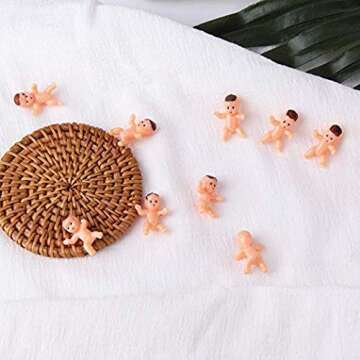 Golden Pearl Mini Plastic Babies for Baby Shower Fun