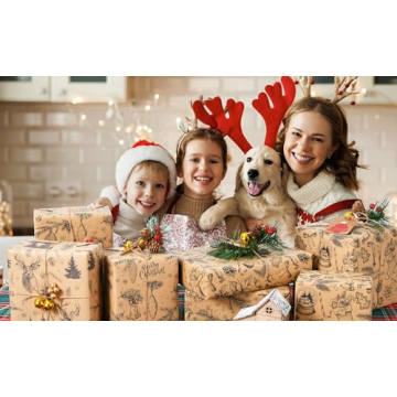 Vintage Christmas Wrapping Paper Rolls - Eco-Friendly Gift Wrap