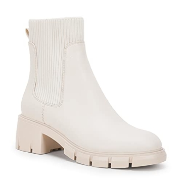 Ruanyu Womens Lug Sole Platform Ankle Boots for Comfort