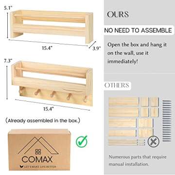 COMAX Small Book Shelf Organizer for Kids, Floating Bookshelf for Toddler Baby Room Bedroom, Set of ...