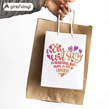 GIRAFVINYL Rose Gold Holographic Vinyl Permanent, Rose Gold Permanent Vinyl 6 Sheets Rose Pink Adhesive Vinyl for DIY Cup, Home, Car Christmas Decorations, 12" x 12"