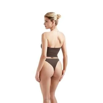 SUUKSESS Women Sexy Tube Top Summer Y2K Going Out Tops Casual Sleeveless Double Lined Basic Tank Top (Brown, XS)