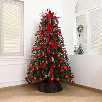 36pcs Red Christmas Ball Ornaments Set for Holiday Decor