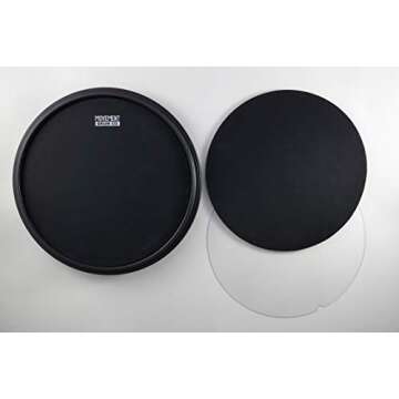 The 12-inch Double Sided Premium Practice Drum Pad, 4-in-1 Laminate + Conditioning - Fully Rimmed Wi...