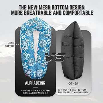 AlphaBeing Inflatable Lounger Air Sofa, Portable Inflatable Couch Mesh Hollow Air Hammock Anti Leaka...