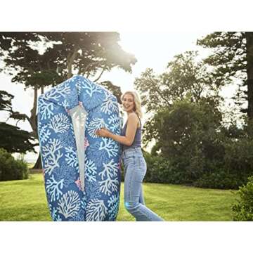 AlphaBeing Inflatable Lounger Air Sofa, Portable Inflatable Couch Mesh Hollow Air Hammock Anti Leakage Air Chair for Outdoor Camping Hiking Beach Traveling (Coral Navy, Large（2 people）)