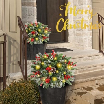 Christmas Tree Urn Filler with Lights - Juegoal