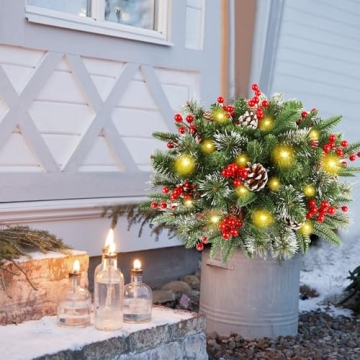 Christmas Tree Urn Filler with Lights - Juegoal