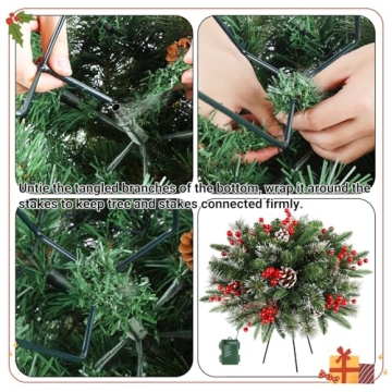 Christmas Tree Urn Filler with Lights - Juegoal