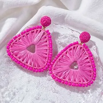 Stylish Handmade Raffia Earrings for Summer Adventures