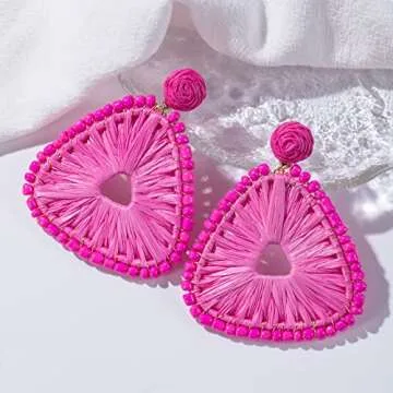 Stylish Handmade Raffia Earrings for Summer Adventures