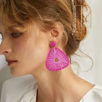 Stylish Handmade Raffia Earrings for Summer Adventures