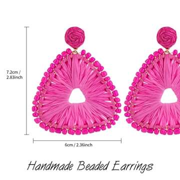 Stylish Handmade Raffia Earrings for Summer Adventures