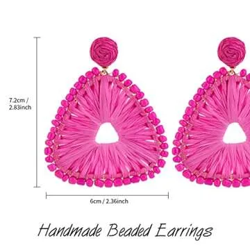 Stylish Handmade Raffia Earrings for Summer Adventures