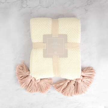 Best Home Fashion Big Tassel Knit Throw - Cozy Luxury in Every Color