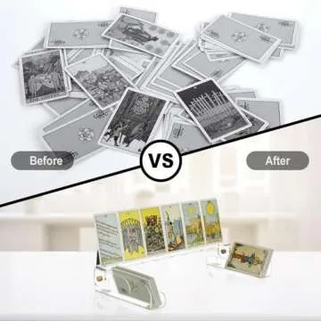 Beautyflier Tarot Card Holder Stand, Tarot Deck Display Stand with Card Holder, Acrylic Display Stand for Displaying Your Daily Affirmation Cards, Tarot Reading & Witchy Decoration Gift (Stand Only)