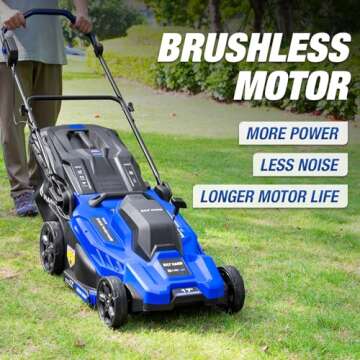BILT HARD 40V (2x20V) 17" Brushless Cordless Lawn Mower, 2-in-1 Battery Lawn Mower, Push Electric La...