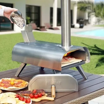 BIG HORN OUTDOORS Portable Pellet Pizza Oven Silver