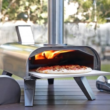BIG HORN OUTDOORS Portable Pellet Pizza Oven Silver