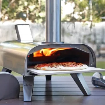 BIG HORN OUTDOORS Portable Pellet Pizza Oven Silver