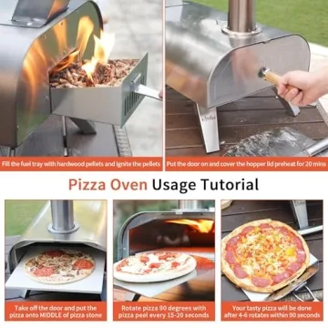 BIG HORN OUTDOORS Portable Pellet Pizza Oven Silver
