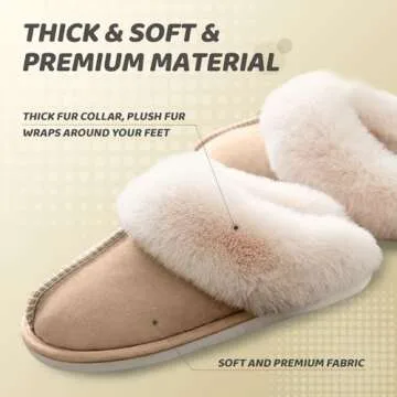 WATMAID Womens Slippers - Cozy Memory Foam House Slippers for Indoors