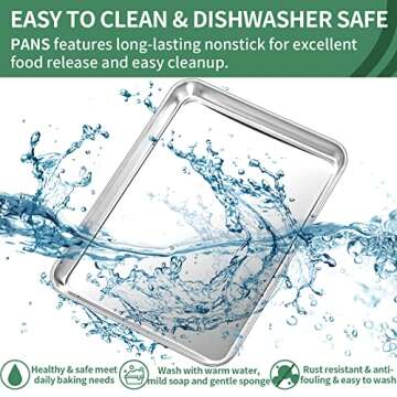 Non-Toxic Stainless Steel Baking Sheets Set of 2